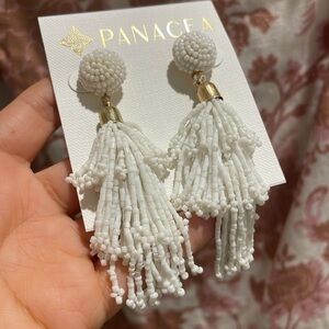 Panacea Glass Beaded Tassel Earrings MSRP $55